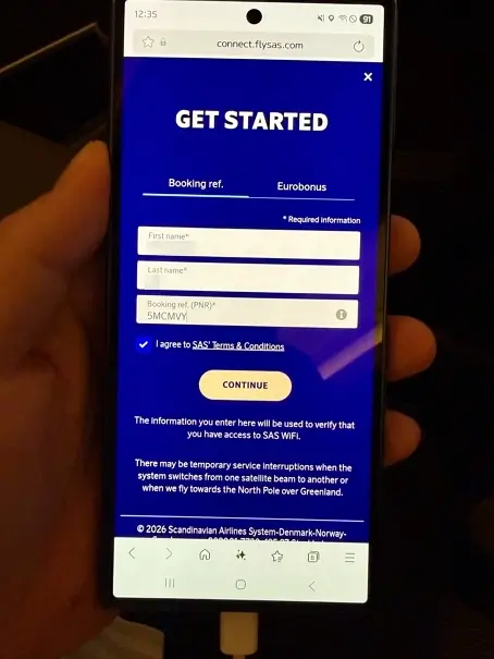 스칸디나비아 항공 와이파이
